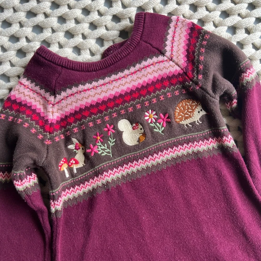 Gymboree 5T purple fall sweater dress